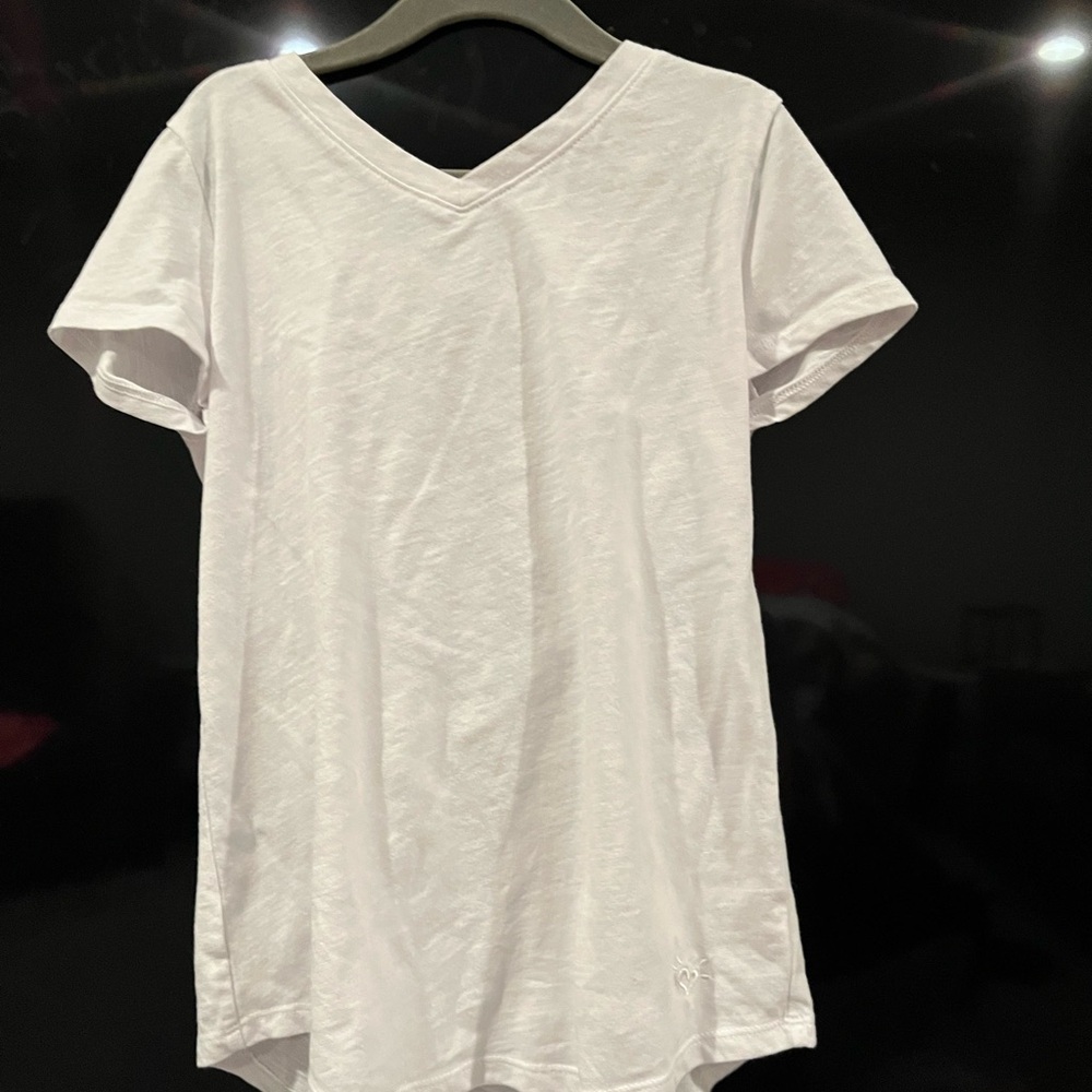 White V-Neck Girls Top
